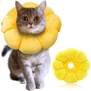 Bästa Tratt Till Katt: Guide till Val och Användning för Din Katt IOSPKKIO® Halsband för katter och små hundar, justerbart halsband efter operation, mjuk solros återställande krage kon