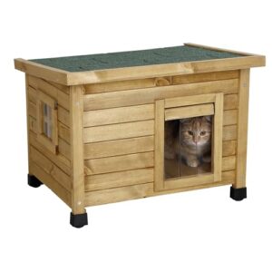 KERBL PET Rustica 81564 Katthus, Ljusbrun, Grön, 57 x 45 x 53 cm