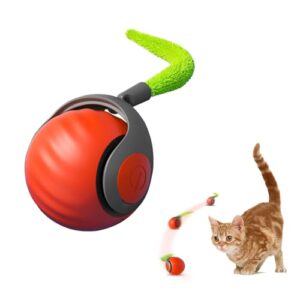 Bästa Kattleksak Boll: Tips för Lek och Underhållning med Katter Kinizuxi Smart rörlig boll kattleksaker med fjädersvans, interaktiv kattboll leksak för inomhus katter träning, USB-laddningsbar rörelseaktiverad kattleksak kattunge rullande boll-orange