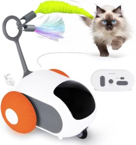 Bästa Kattleksak Radiostyrd: Kul och Aktivt Lek för Din Katt Pipihome Interaktiv Kattleksak - Tre Lägen Elektrisk, Automatiskt Rörliga, Turbo Svans 2.0 - Mobilleksaker för Inomhuskatters Träning (A)