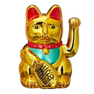 Vinkande katt: Orsaker, symtom och hur du hjälper din katt Ralaxdays 10020579 viftande katt lycka, plast, 8 x 10 x 16 cm, guld